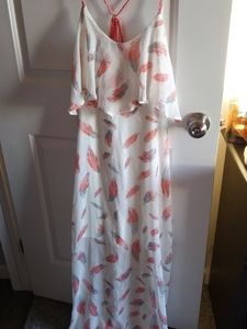 Feather printed dress